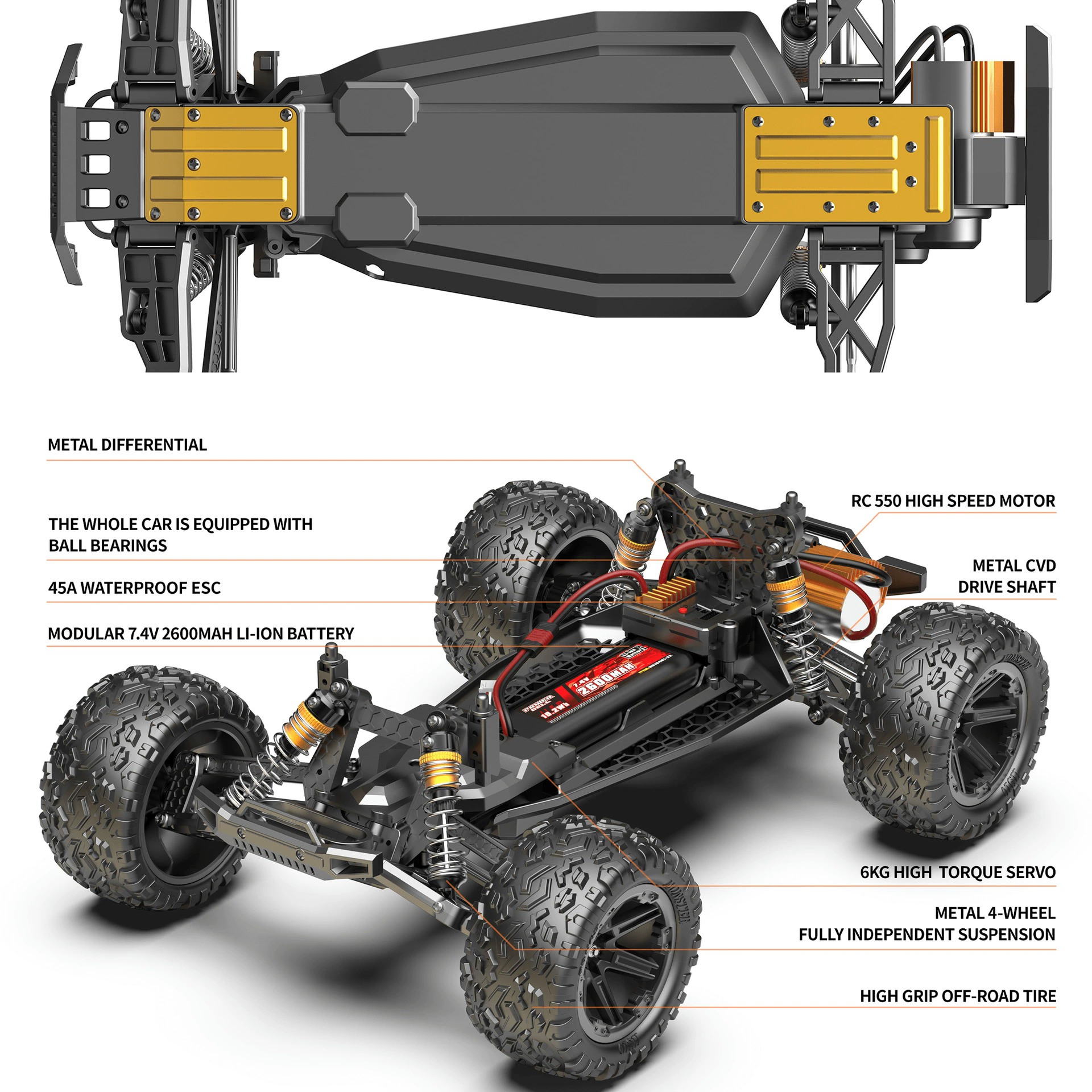 1:8 Large Size RC Car 60KM/H H - Rc Hobby Drift Car avis et prix